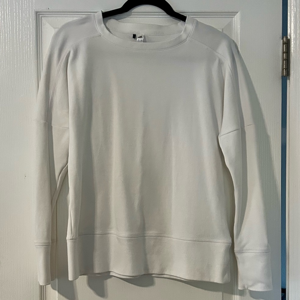 Adidas white women’s sweatshirt, Pullover, Small